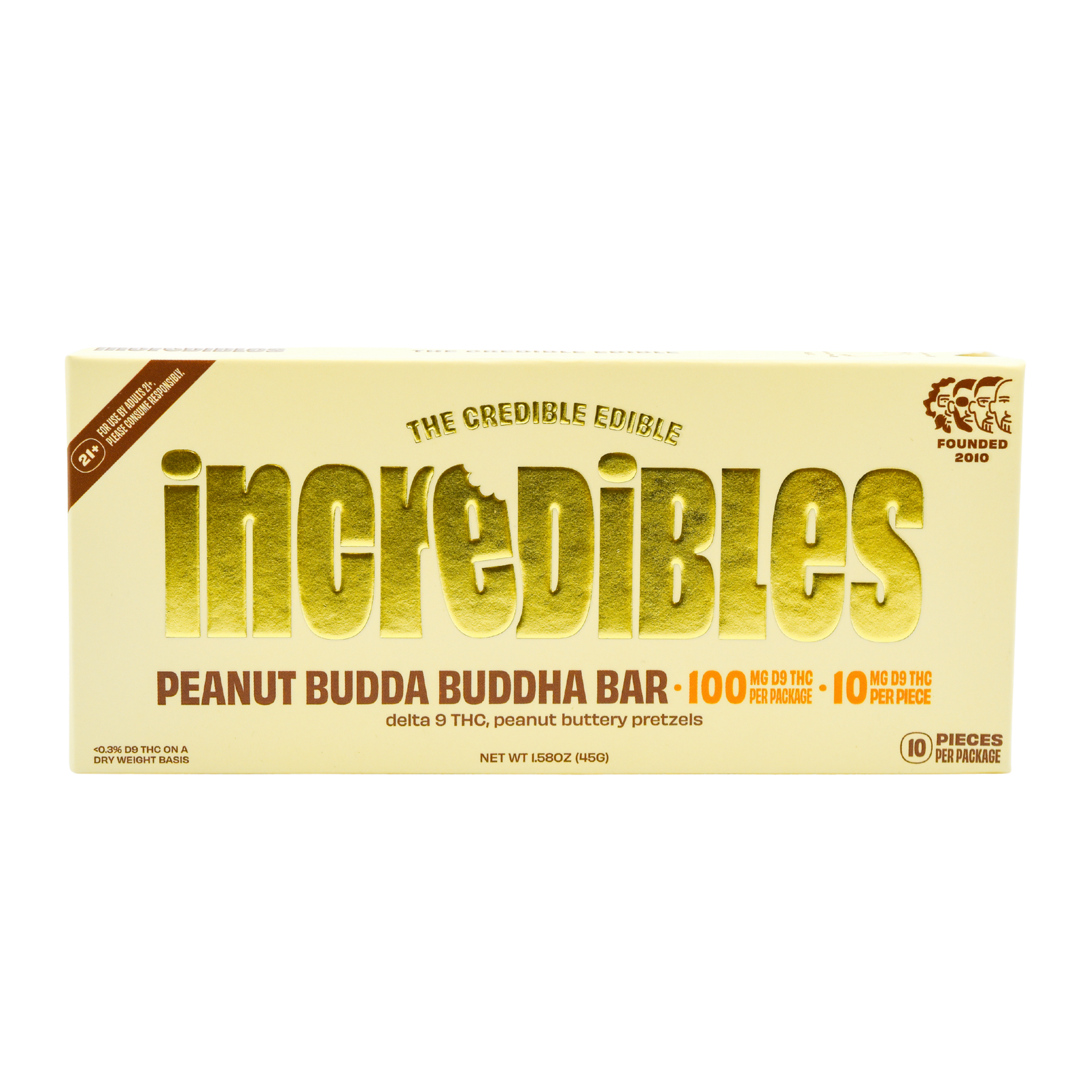 Delta 9 THC 100MG Incredibles Chocolate Bar / Peanut Budda Buddha (100mg THC)